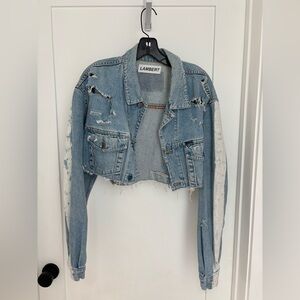 Tyler Lambert Distressed Cropped Denim Jacket